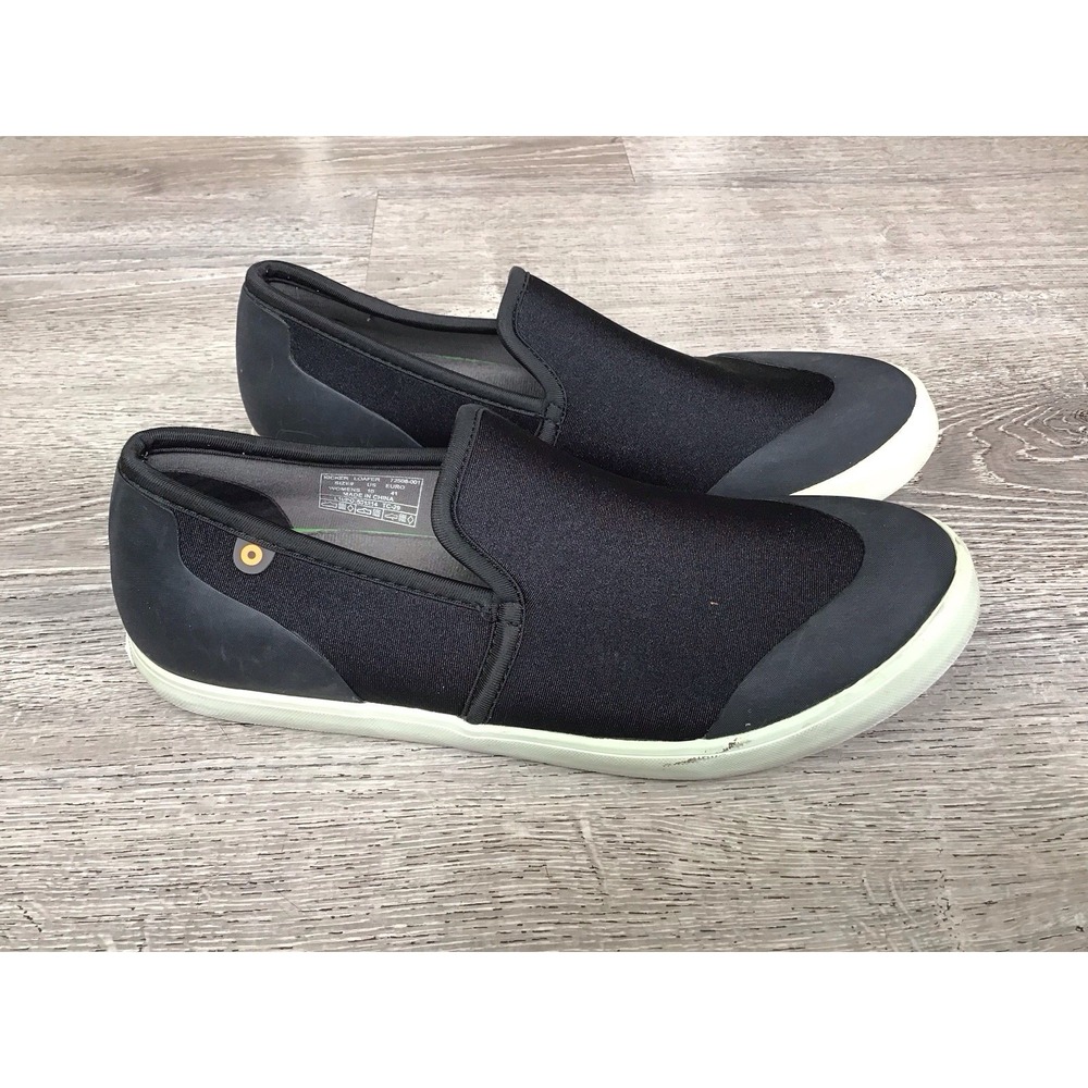 Bogs Kicker Loafer Traction Womens 10 Slip on Leather Waterproof Bloom Black